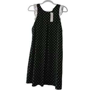 Size S Ann Taylor black and white polka dot sheath ruffle sleeve dress small